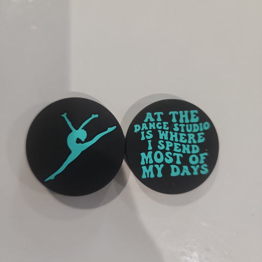 Dance studio is where i spend most of my days teal silicone custom focal bead beads