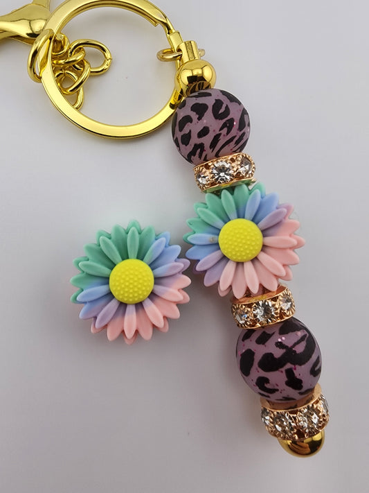 Custom pastel swirl Daisy exclusive focal bead ombre tie dye