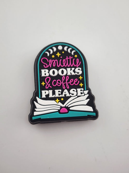 Smutty books and coffee please silicone focal bead custom exclusive collab with moose beads