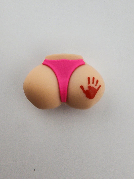 3D ass smack bead with hot pink silicone focal beads custom exclusive collab naughty