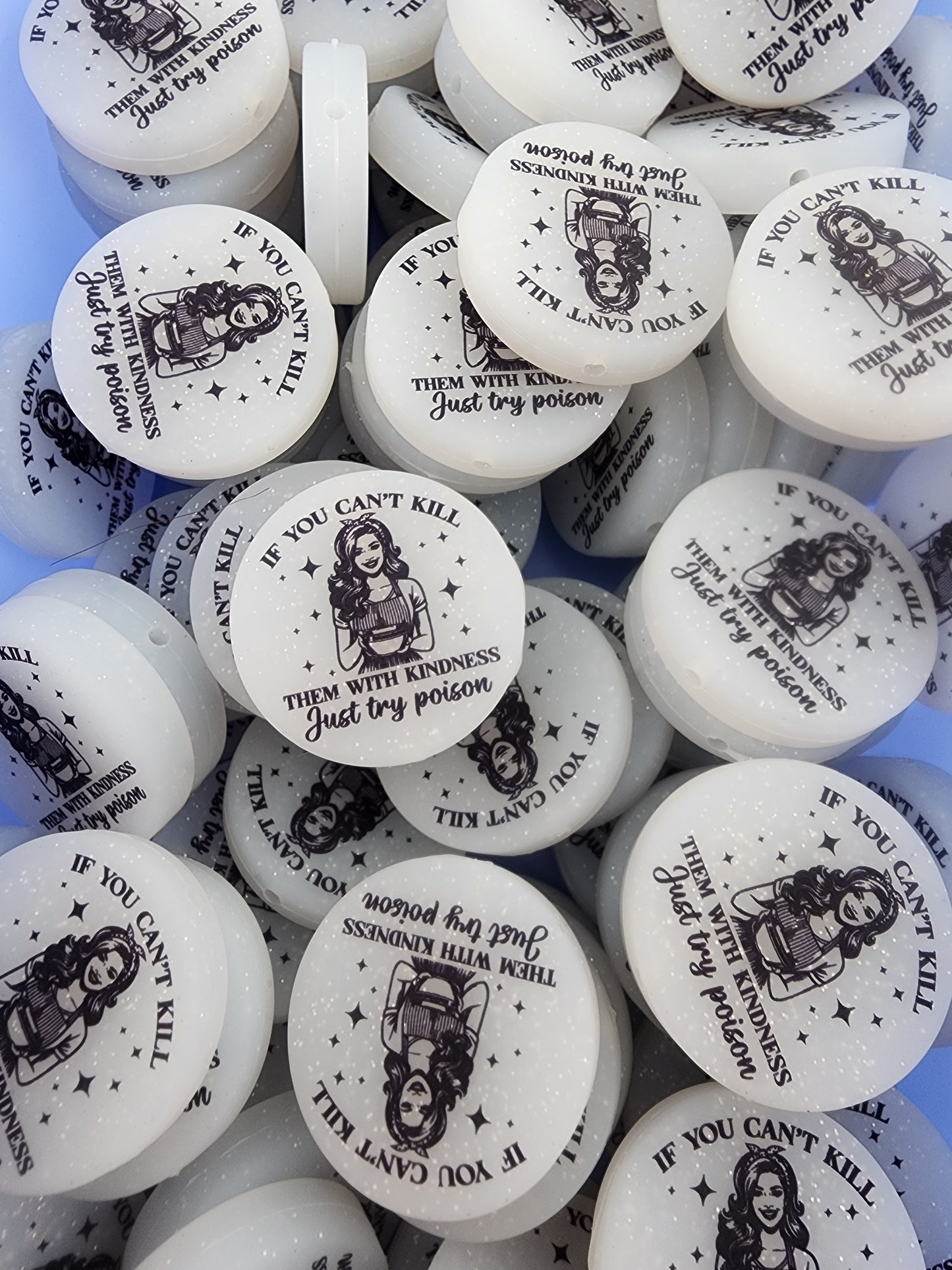 Retro sassy sarcastic memes silicone focal beads custom exclusive