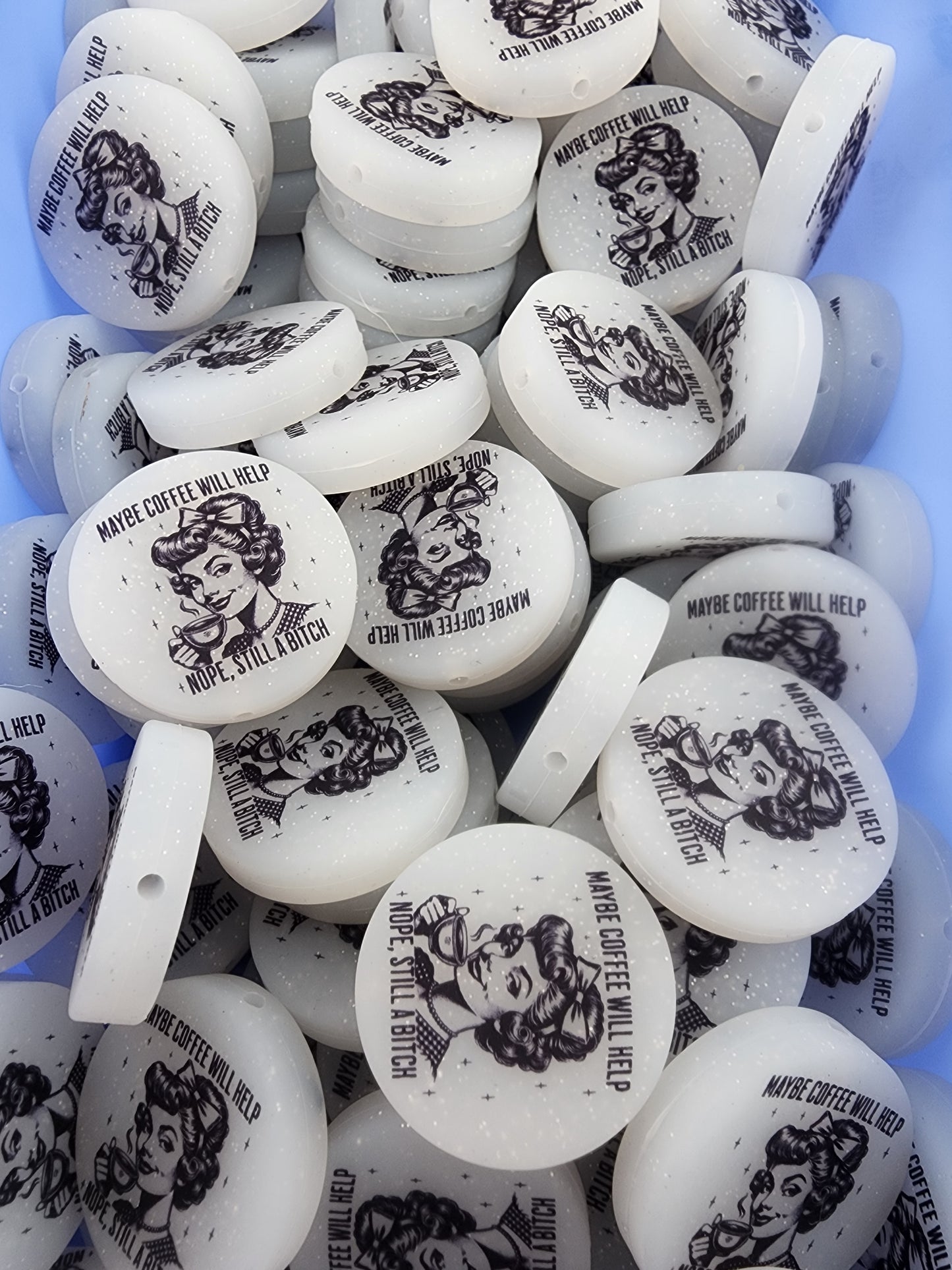 Retro sassy sarcastic memes silicone focal beads custom exclusive