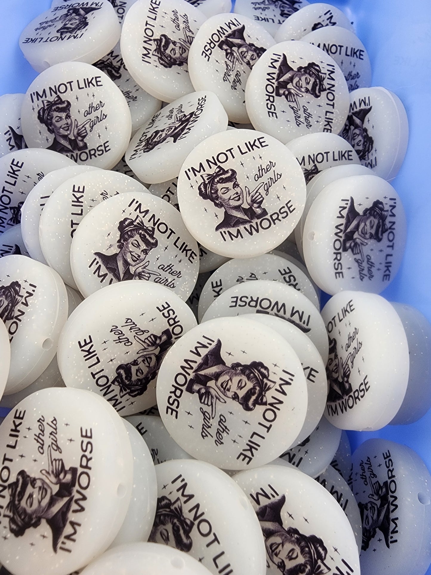 Retro sassy sarcastic memes silicone focal beads custom exclusive