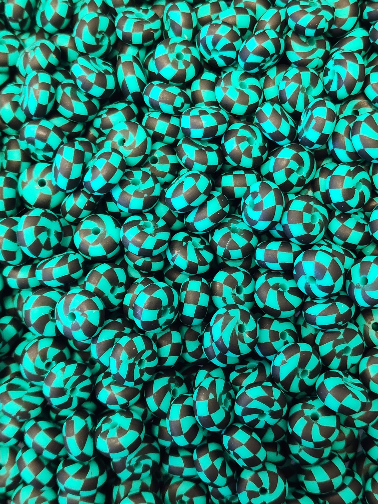 Custom pantone rainbow, silicone checker, beads 14mm abacus bead