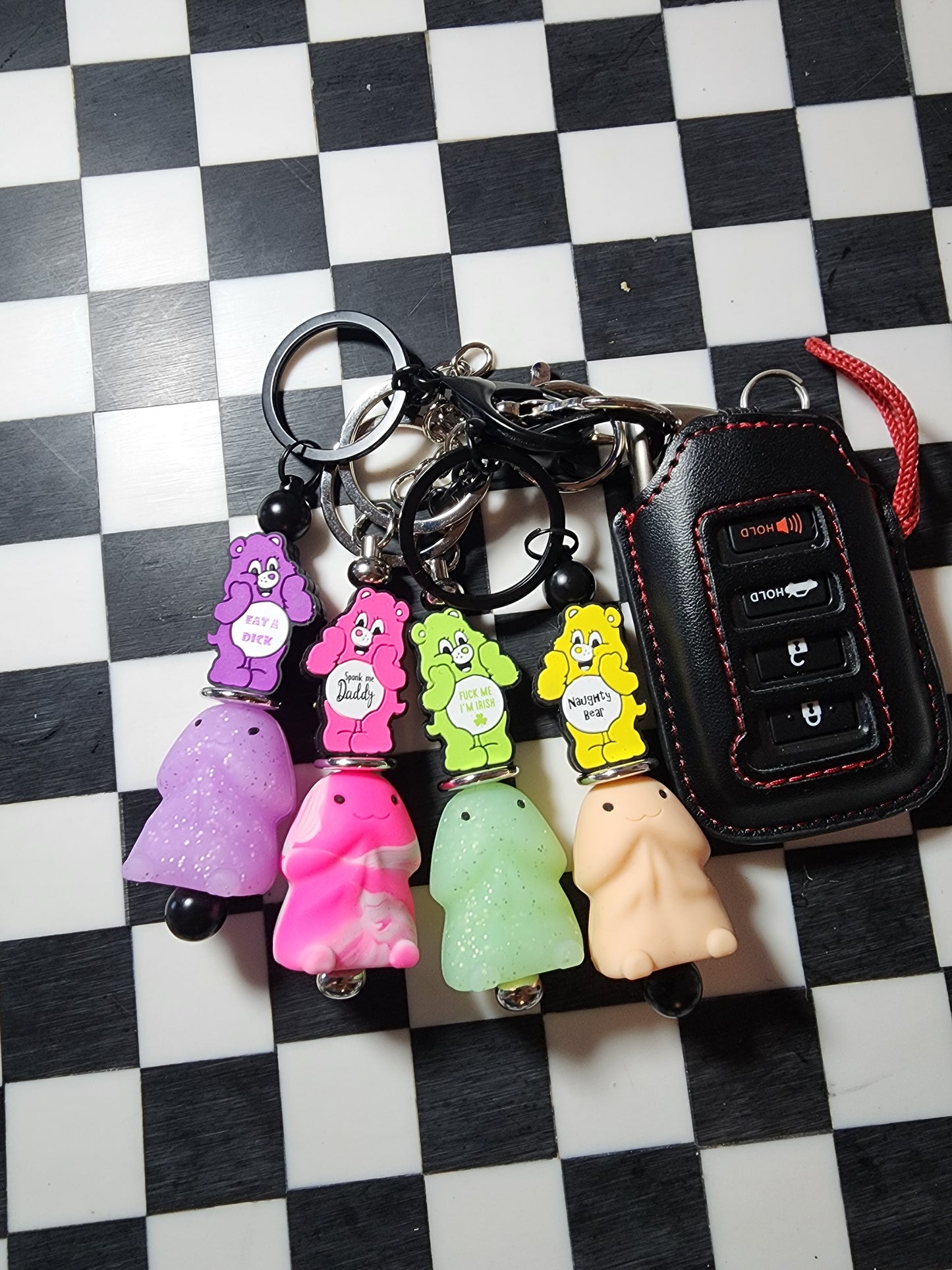 Custom Exclusive Naughty swear bears richard keychain