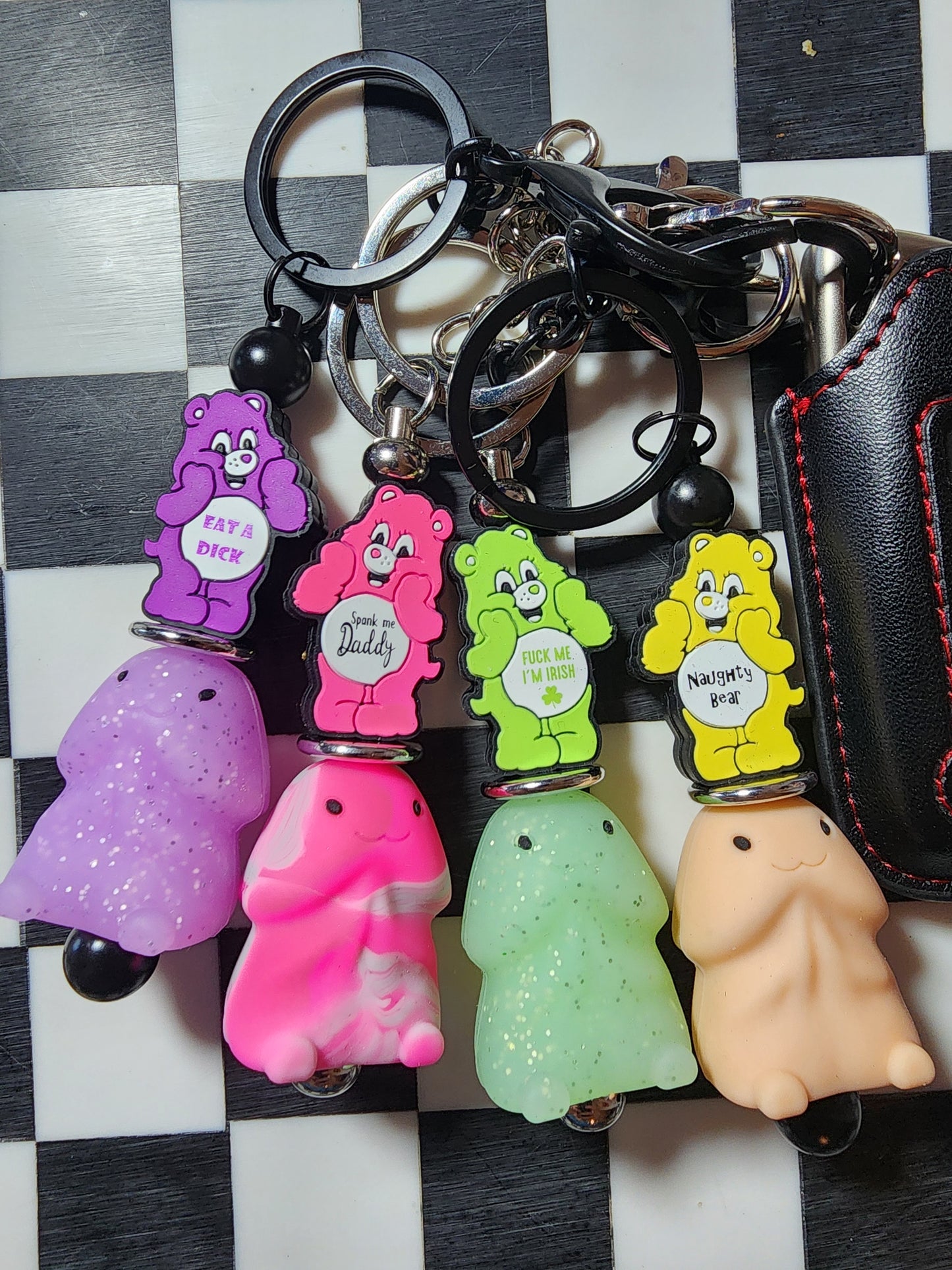 Custom Exclusive Naughty swear bears richard keychain