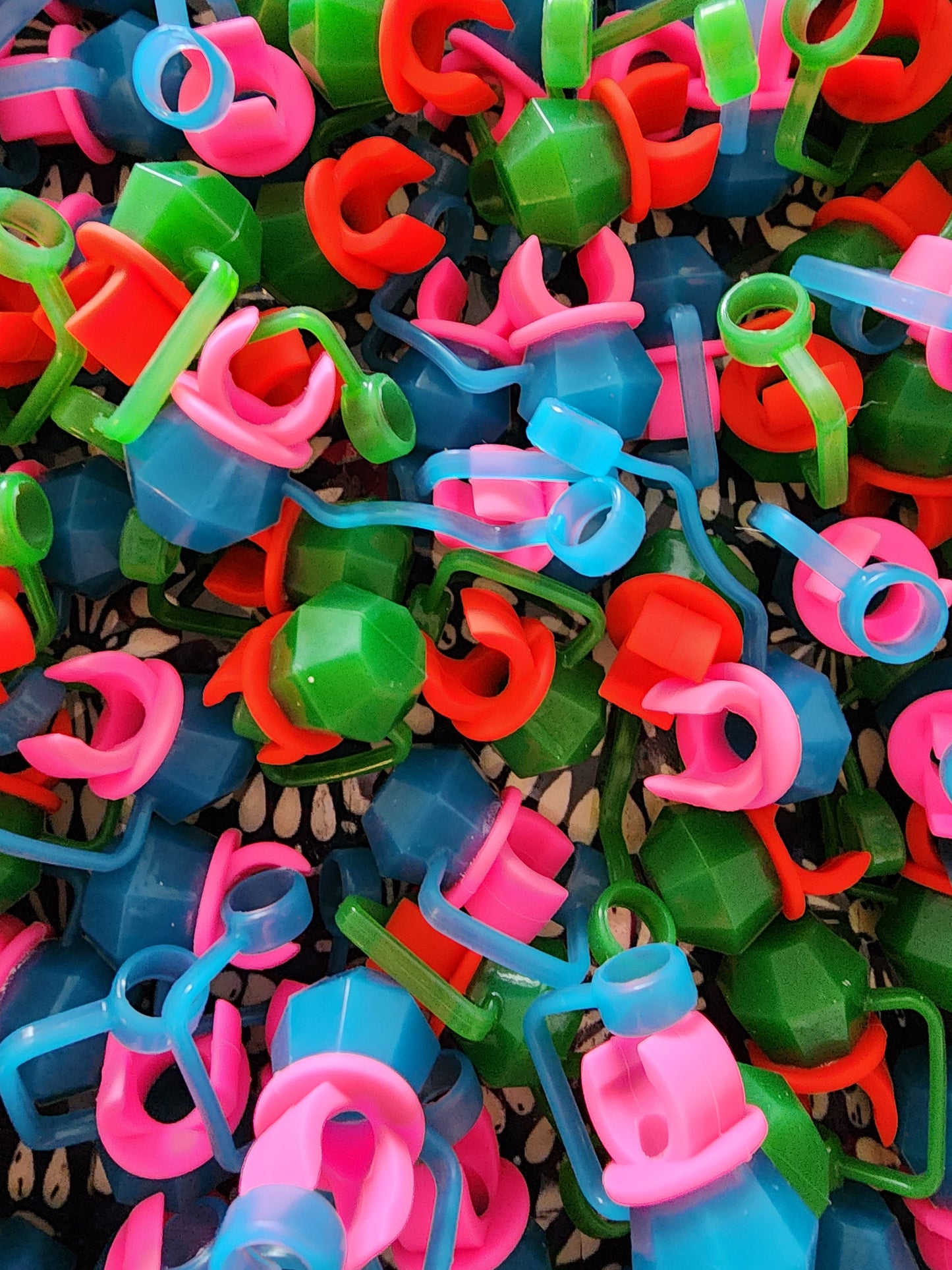Ring Pop Straw Topper Stanley Blue and Pink and Green and Red Tumbler Custom Exclusive toppers