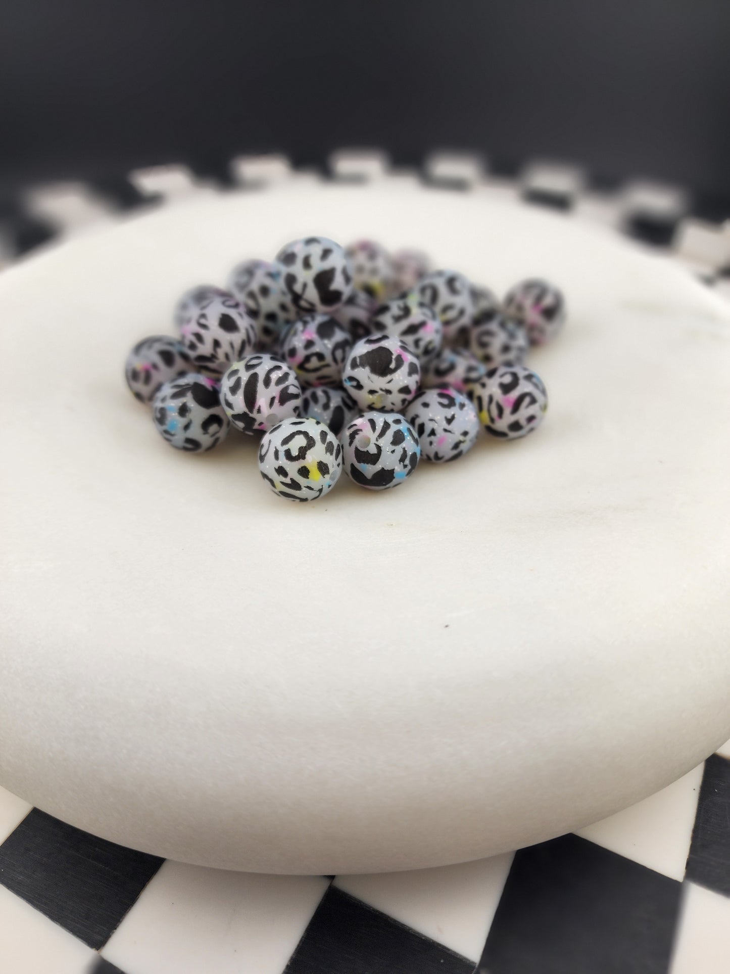 Cheat a print glitter 15 millimeter silicone beads all colors