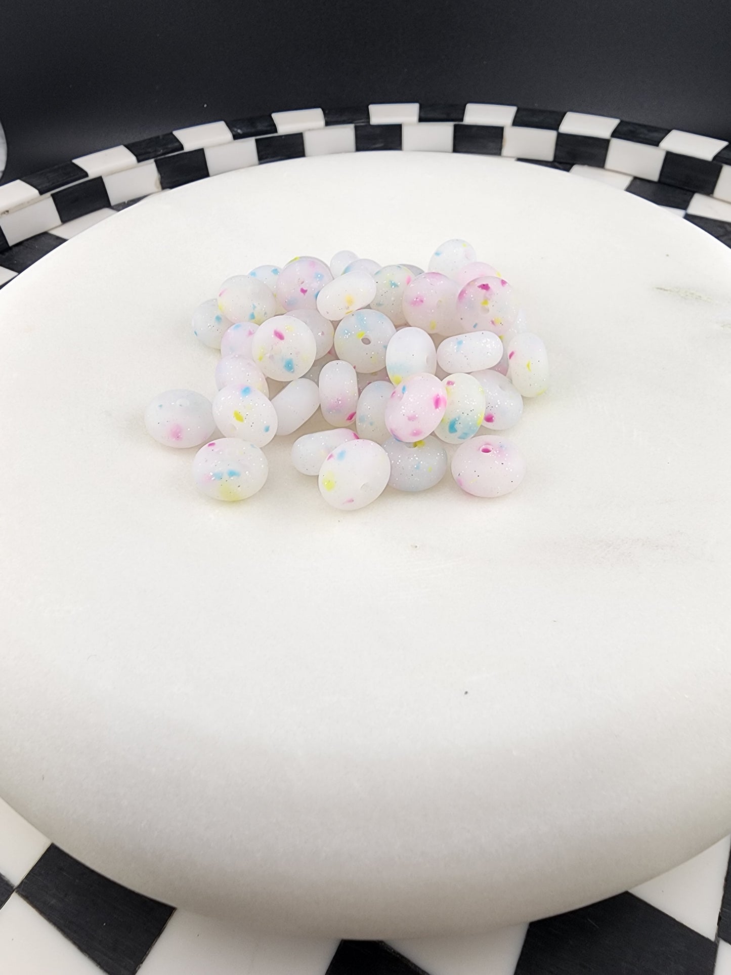 Glitter and swirl abacus all colors silicone beads