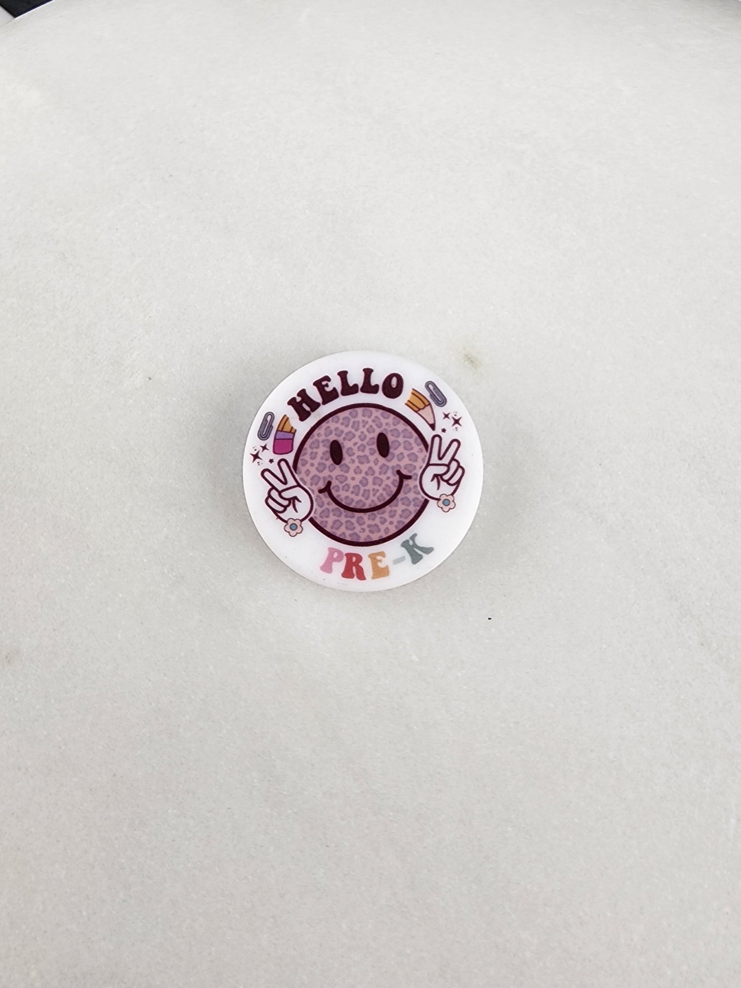 Grades print bead checker smiley silicone focal bead