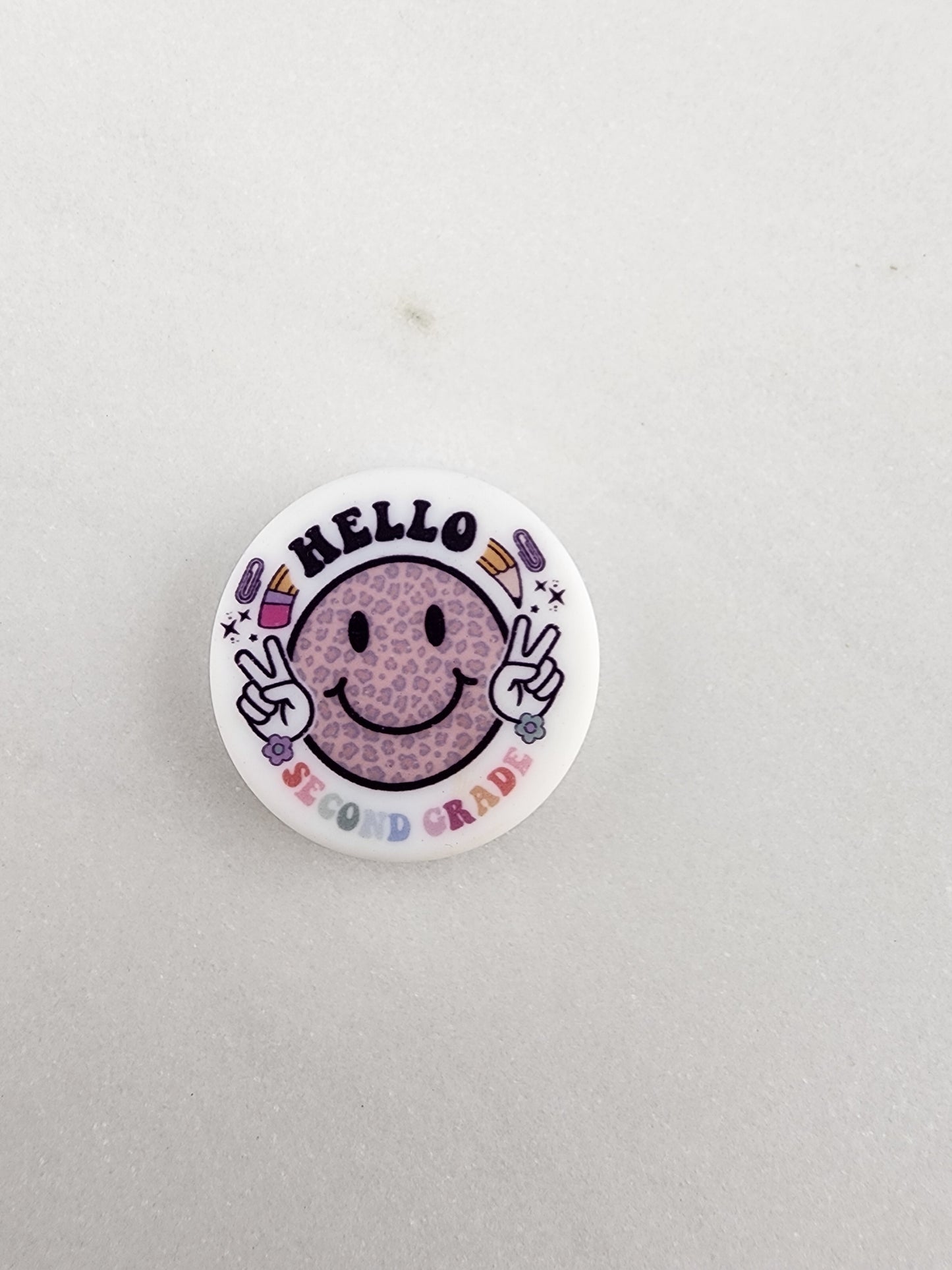 Grades print bead checker smiley silicone focal bead