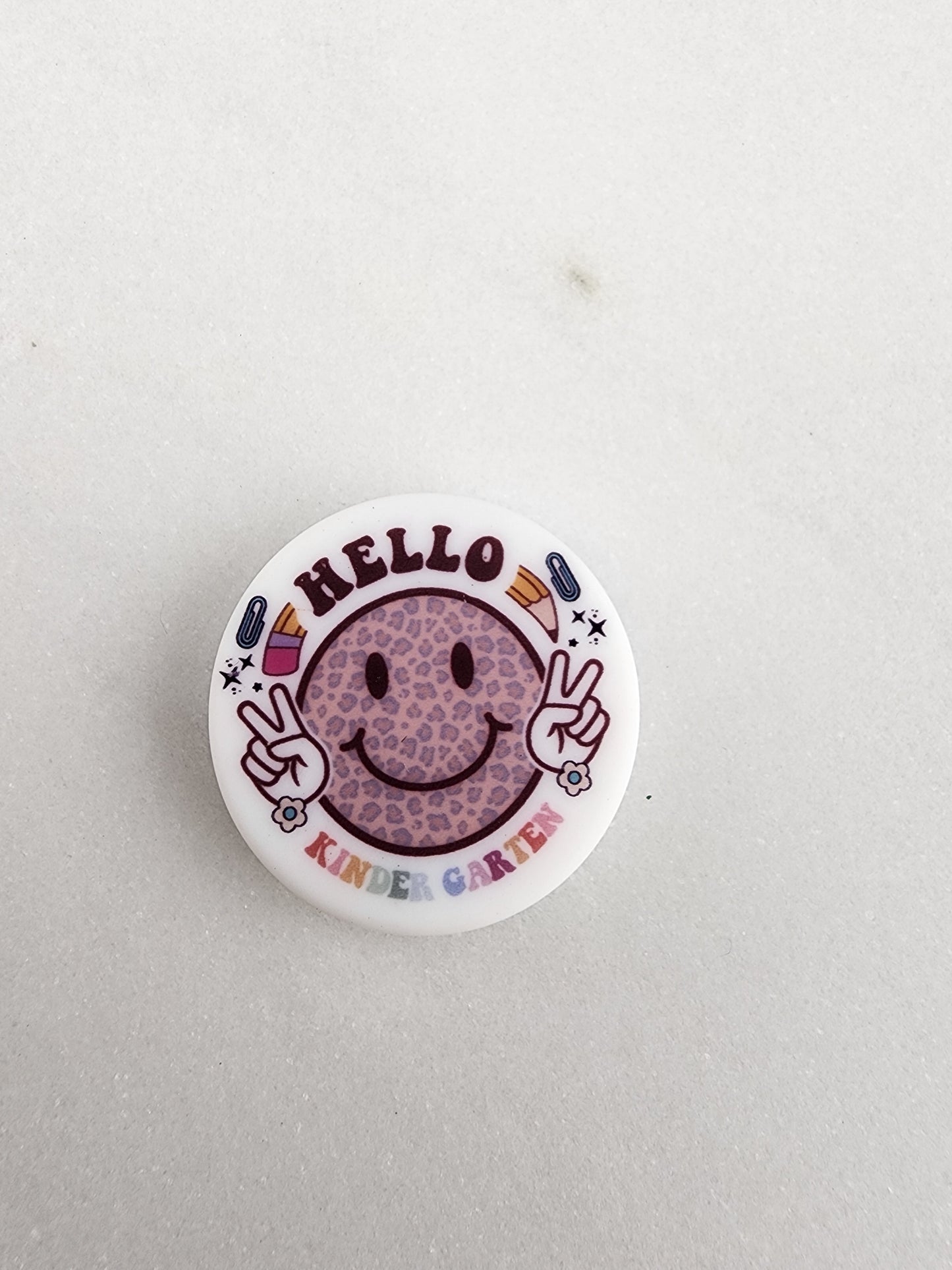 Grades print bead checker smiley silicone focal bead