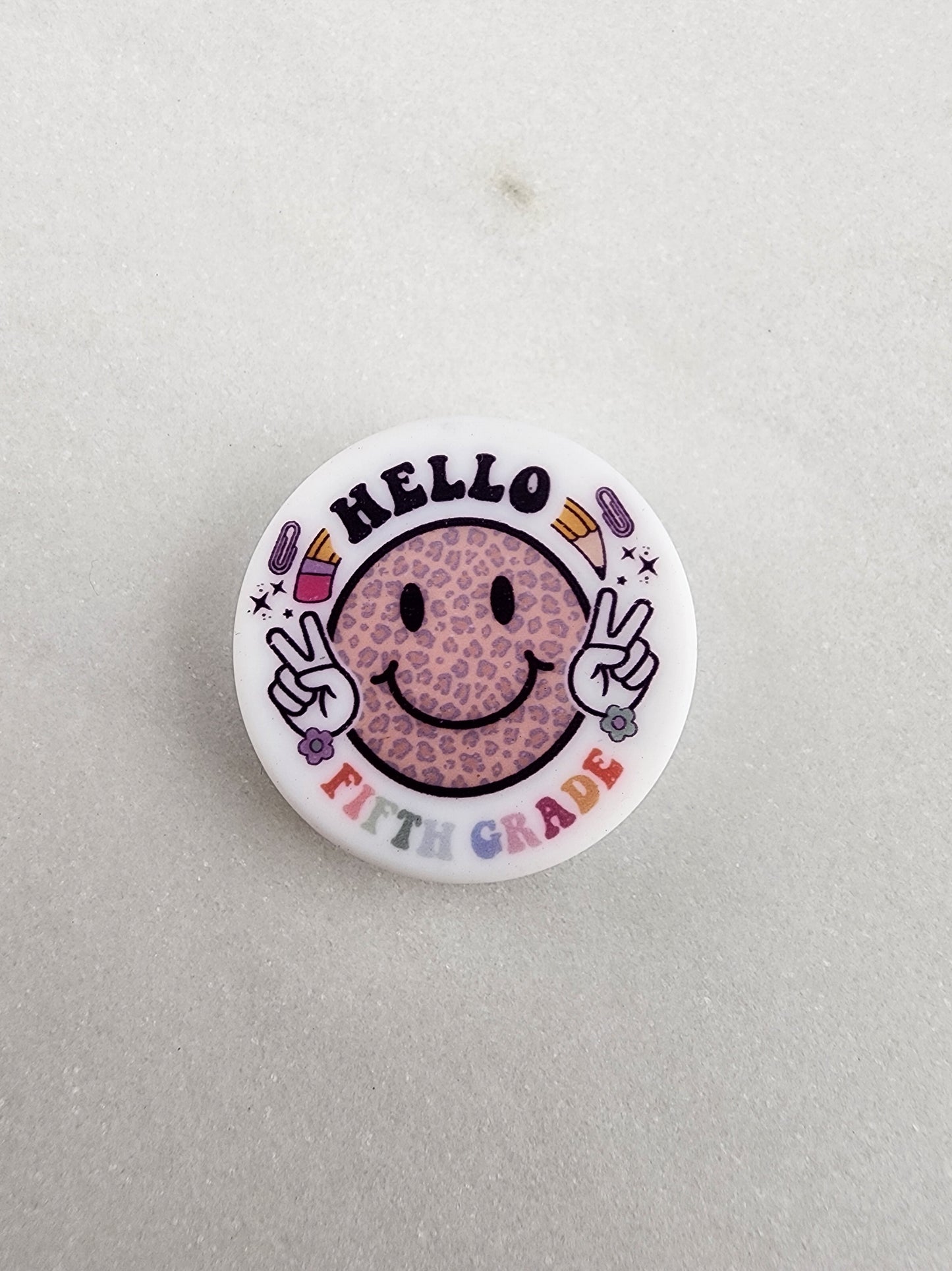 Grades print bead checker smiley silicone focal bead