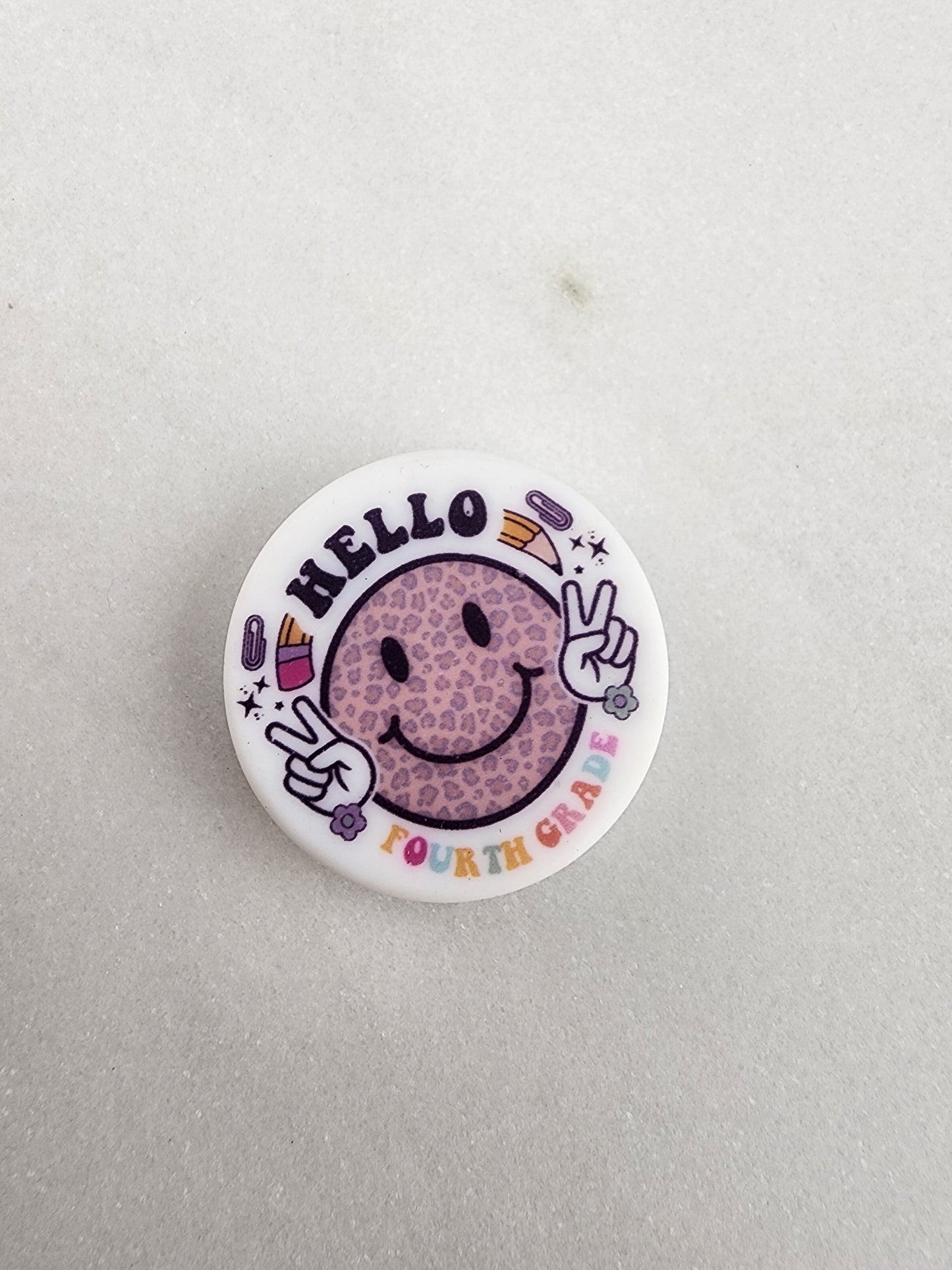 Grades print bead checker smiley silicone focal bead