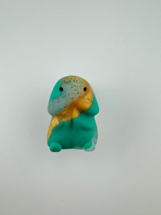 Gold Teal Glitter Swirl Richard Naughty Custom Exclusive Silicone Focal