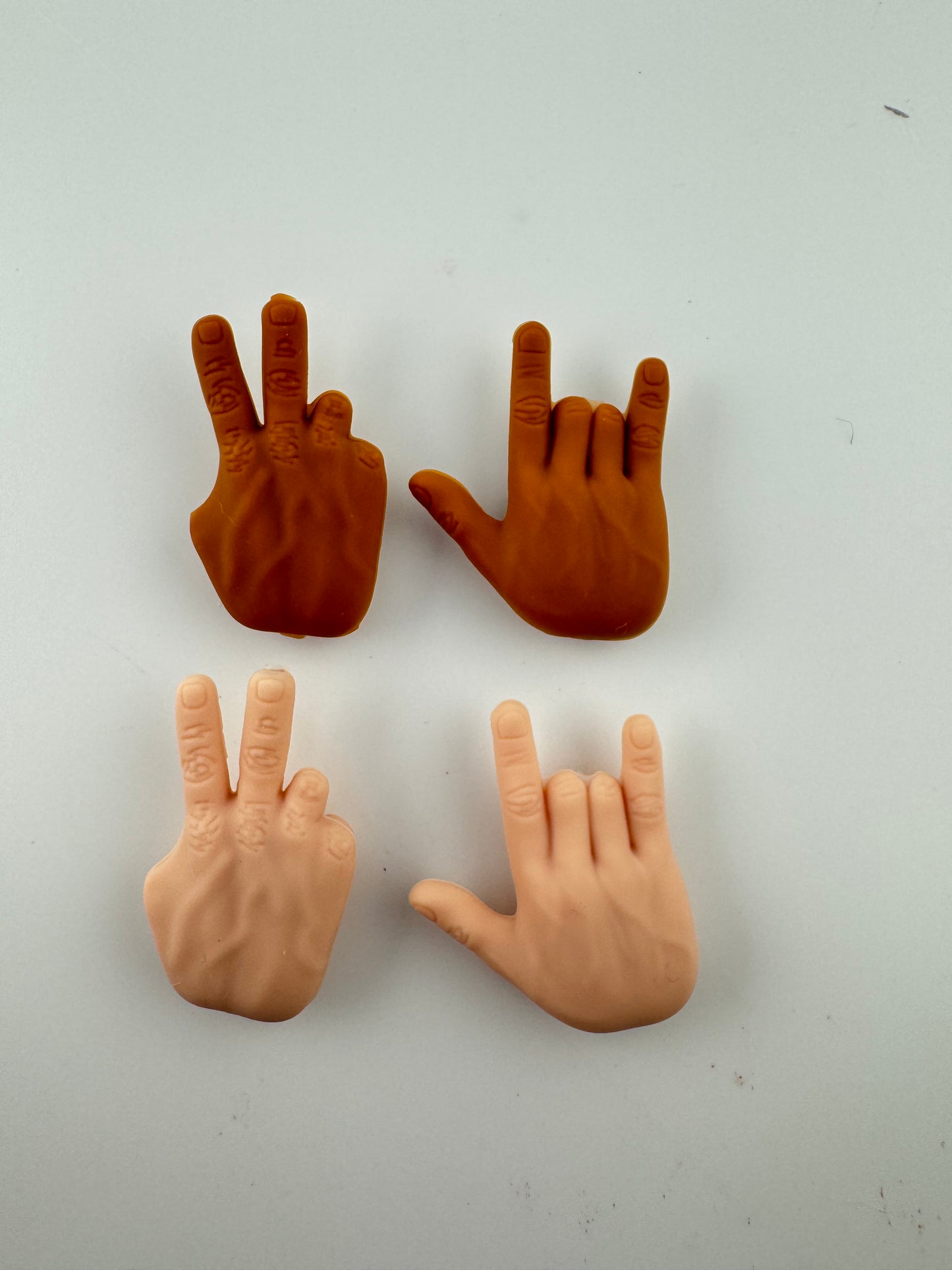 Hand Peace Sign and I love you Custom Silicone Focal Sign Language hands