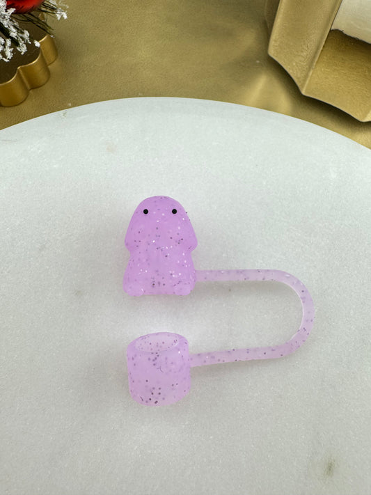 Glitter Purple Richard Straw Topper Naughty Silicone Custom Stanley tiktok toppers