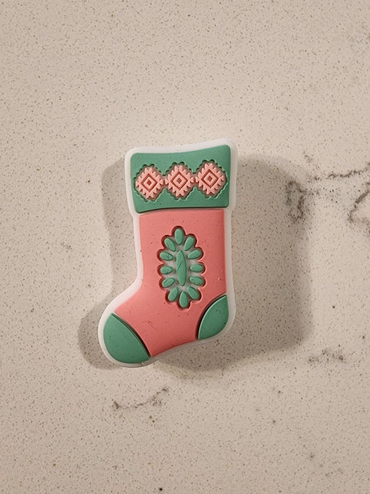 aztec stocking christmas silicone focal bead