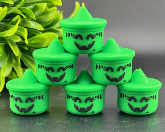 Green Halloween buckets custom exclusive collab silicone focal beads bead