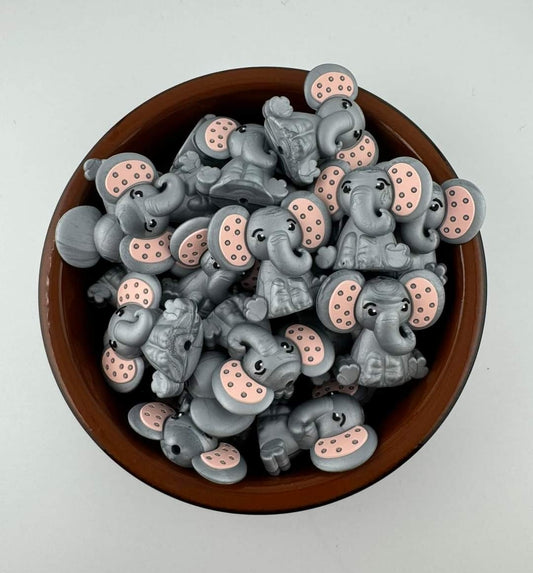 Custom collab silicone beads pearl elephant focal bead