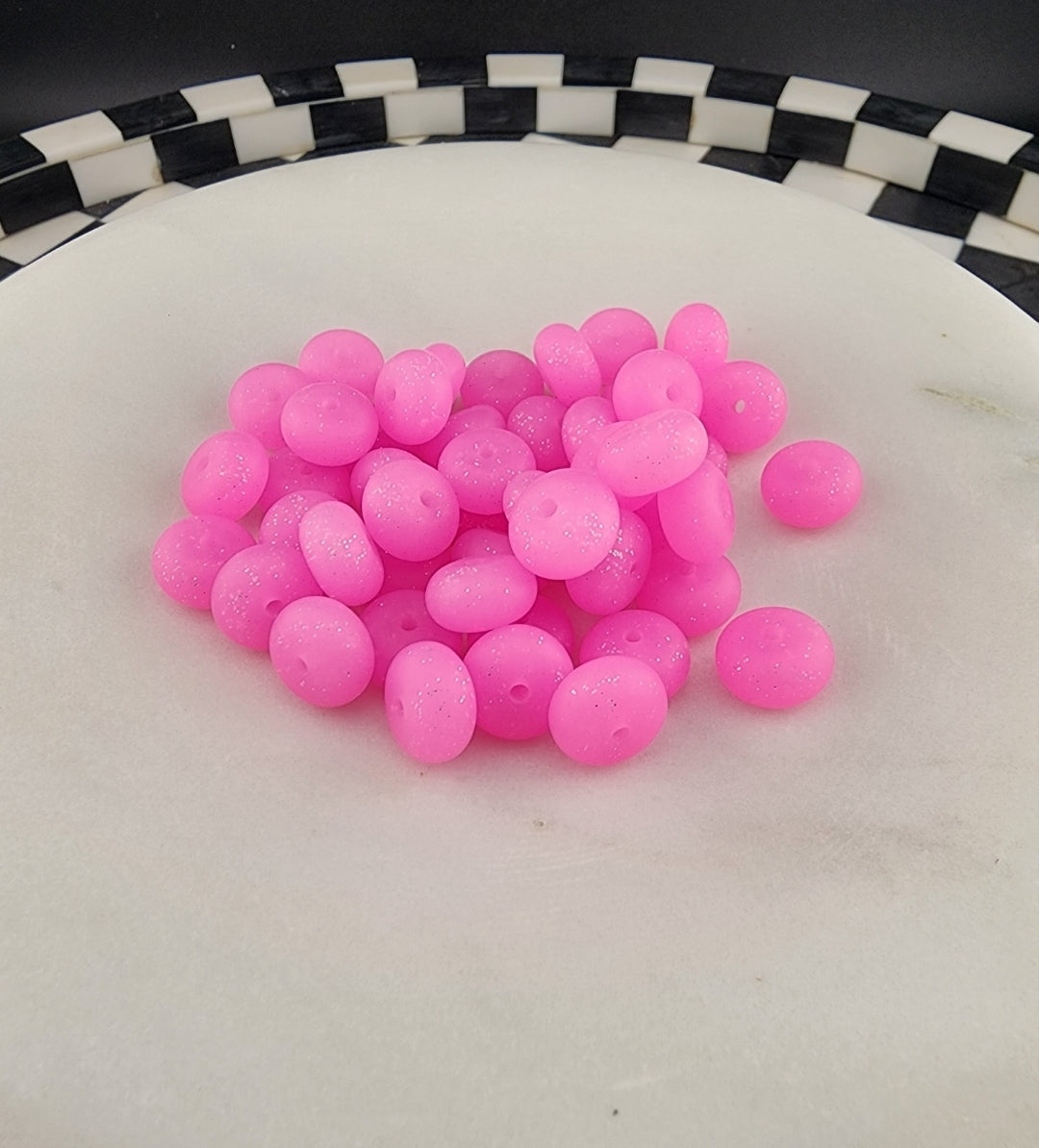 Glitter and swirl abacus all colors silicone beads