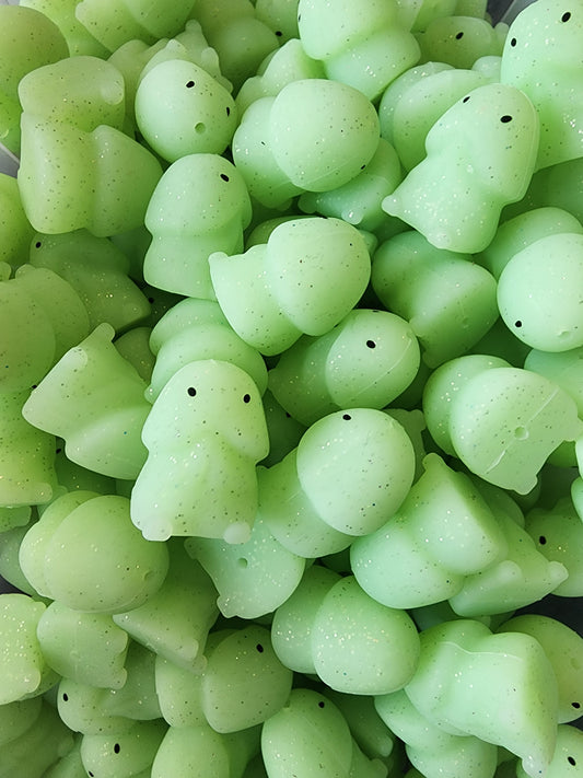 Green Glitter Richard Glow in the Dark Custom Copyrighted Naughty Silicone Focal