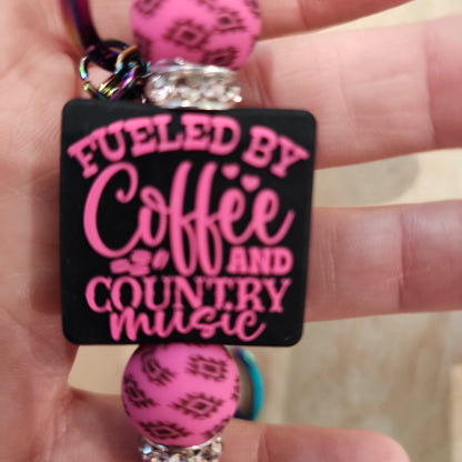 Fueled by coffee and country music custom silicone beads