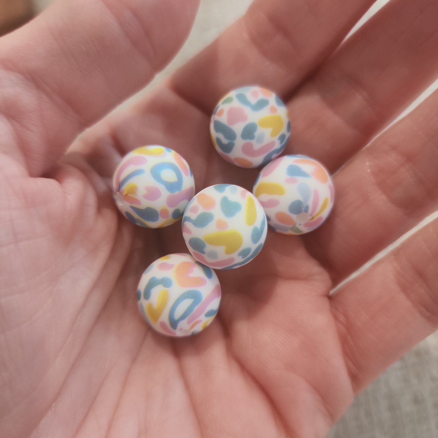 Custom pastel cheetah print beads