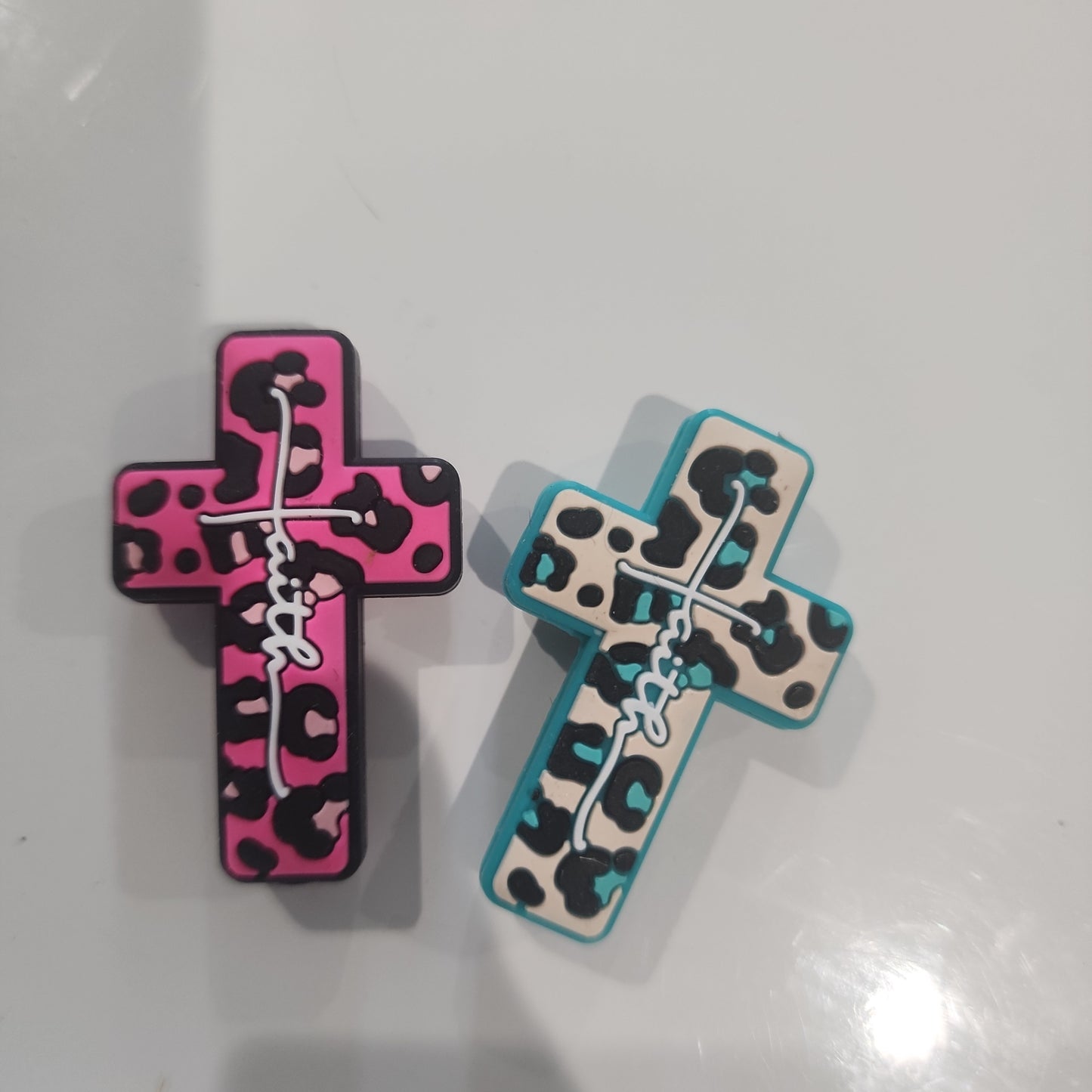 Faith cross religious silicone focal bead custom exclusive design