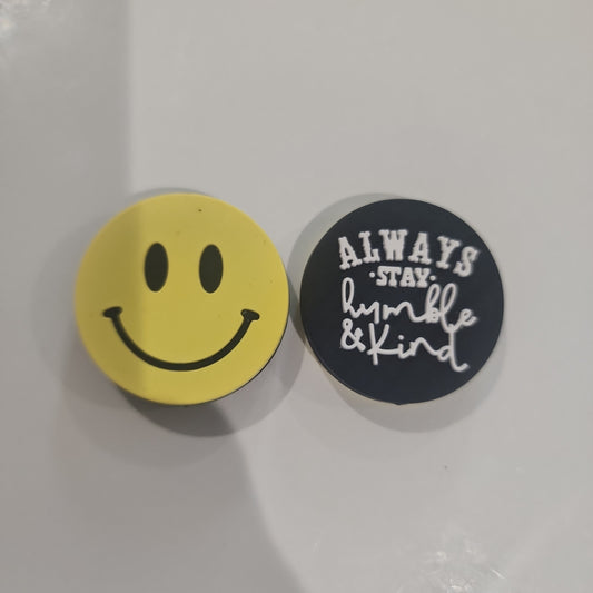 Double sided always stay humble and kind custom silicone focal bead