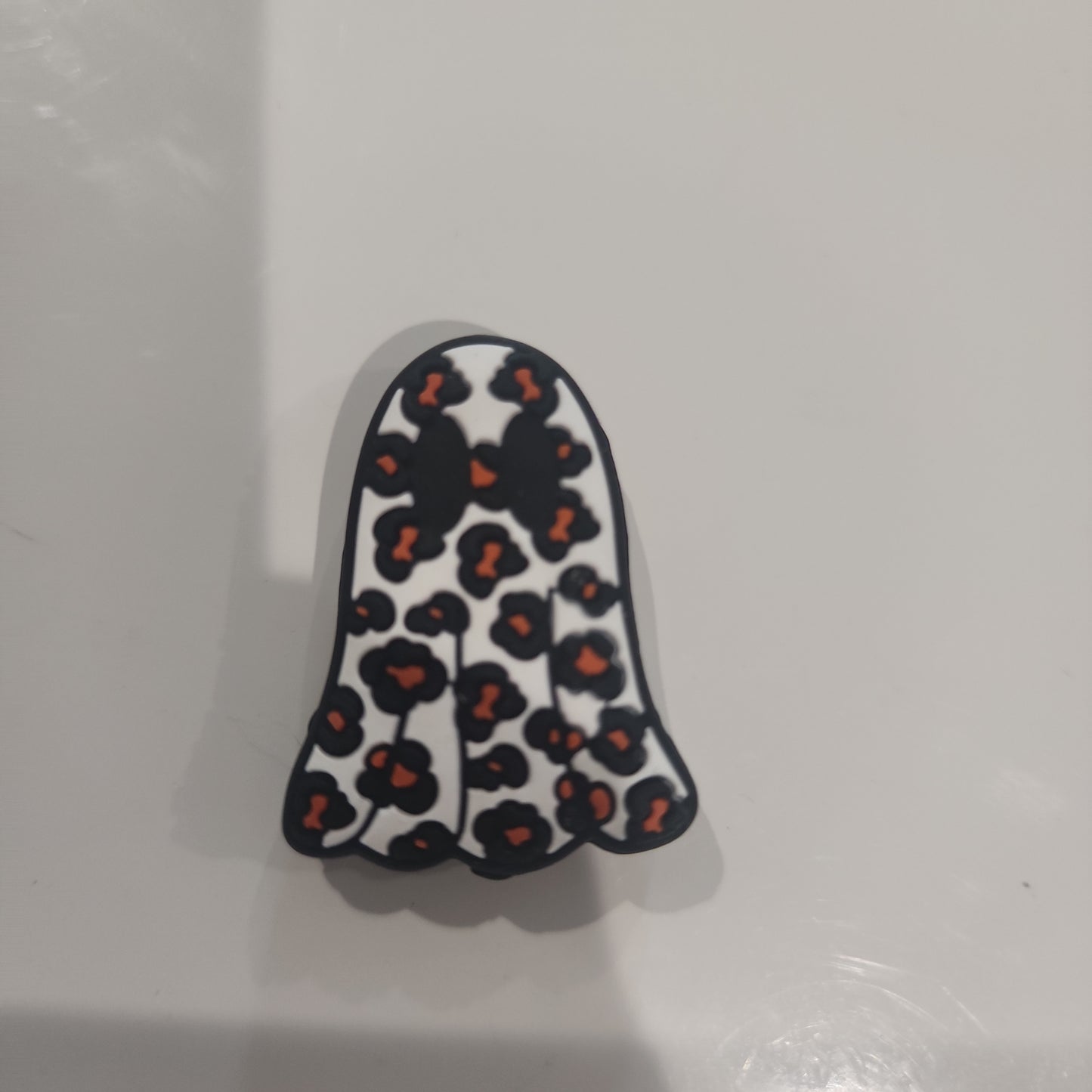 Ghost cheetah silicone focal bead rust and white