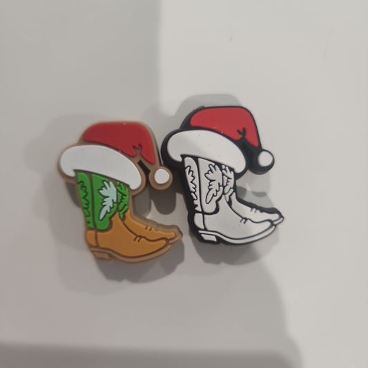 Cowboy boot santa hats western christmas silicone focal beads exclusive custom bead