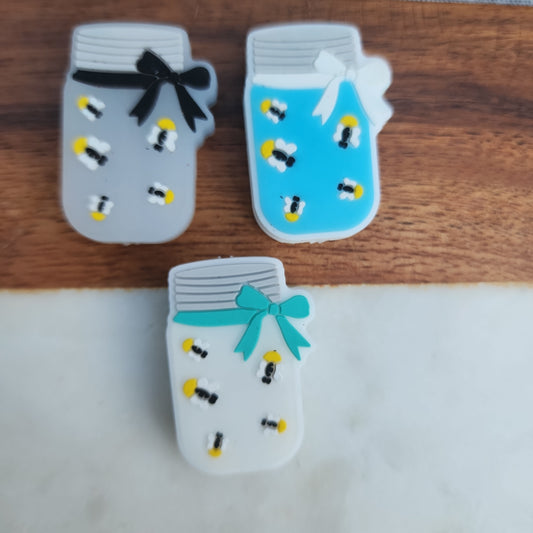 Glowing luminous CUSTOM firefly jars silicone focal bead
