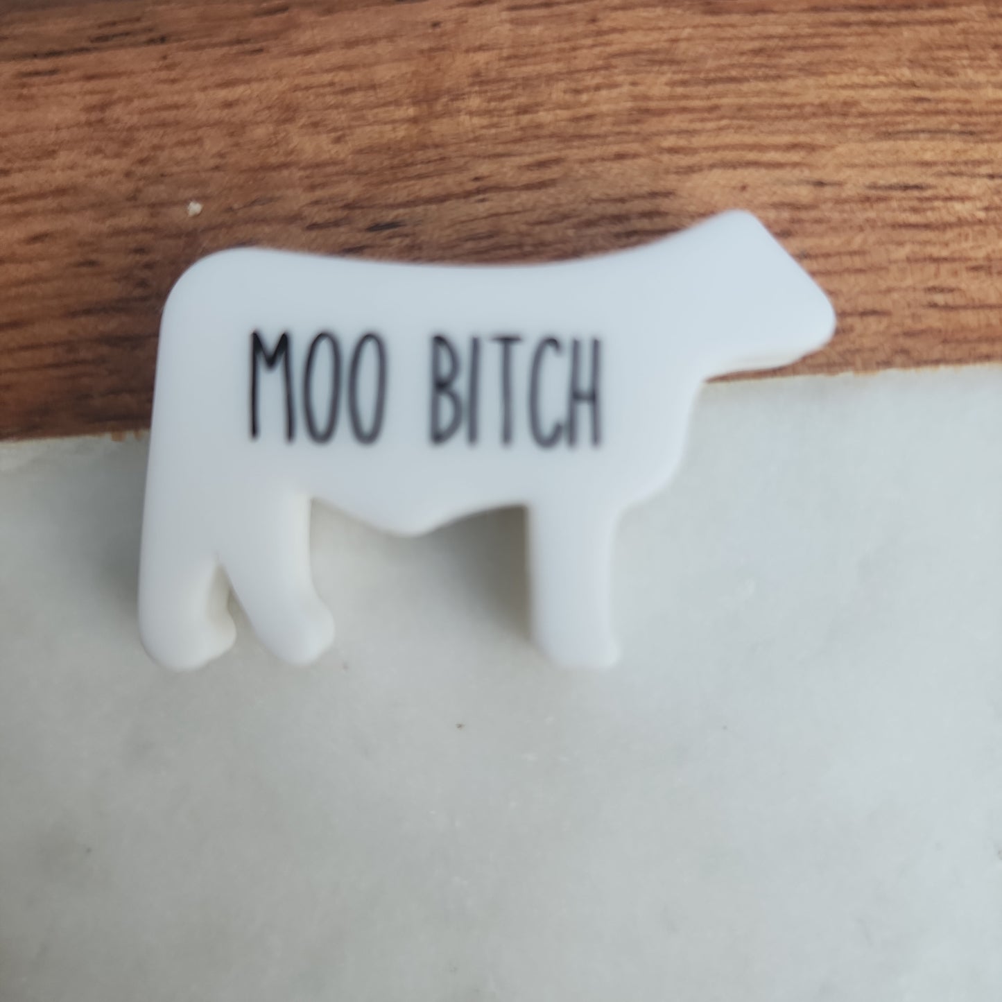 Moo bitch cow heifer CUSTOM silicone focal bead