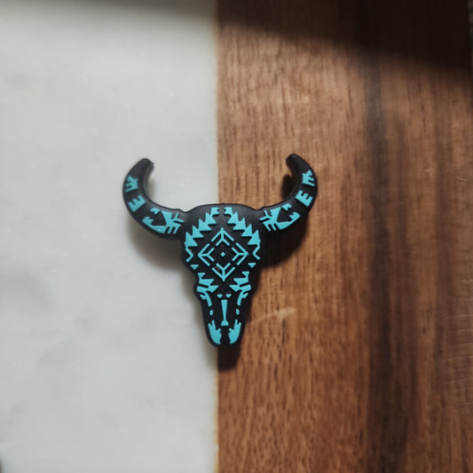 Aztec turquoise bull skull custom exclusive silicone focal bead