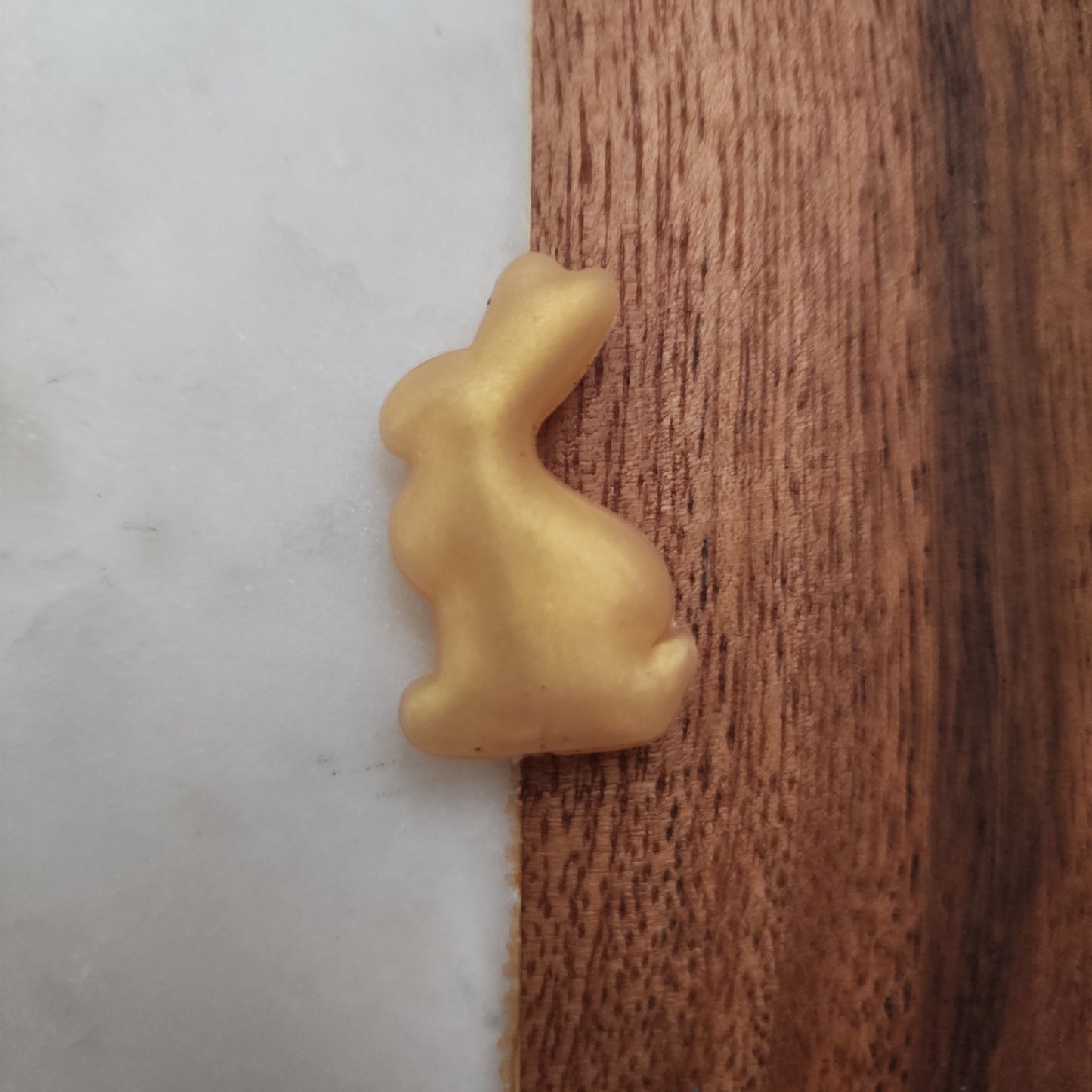 Gold silicone focal bead chocolate bunny custom beads