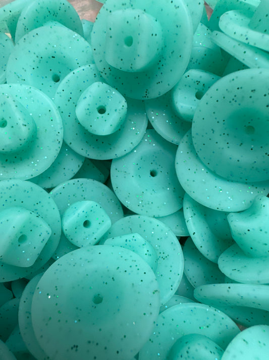 Teal Glitter Cowboy Hat Custom Silicone Focal