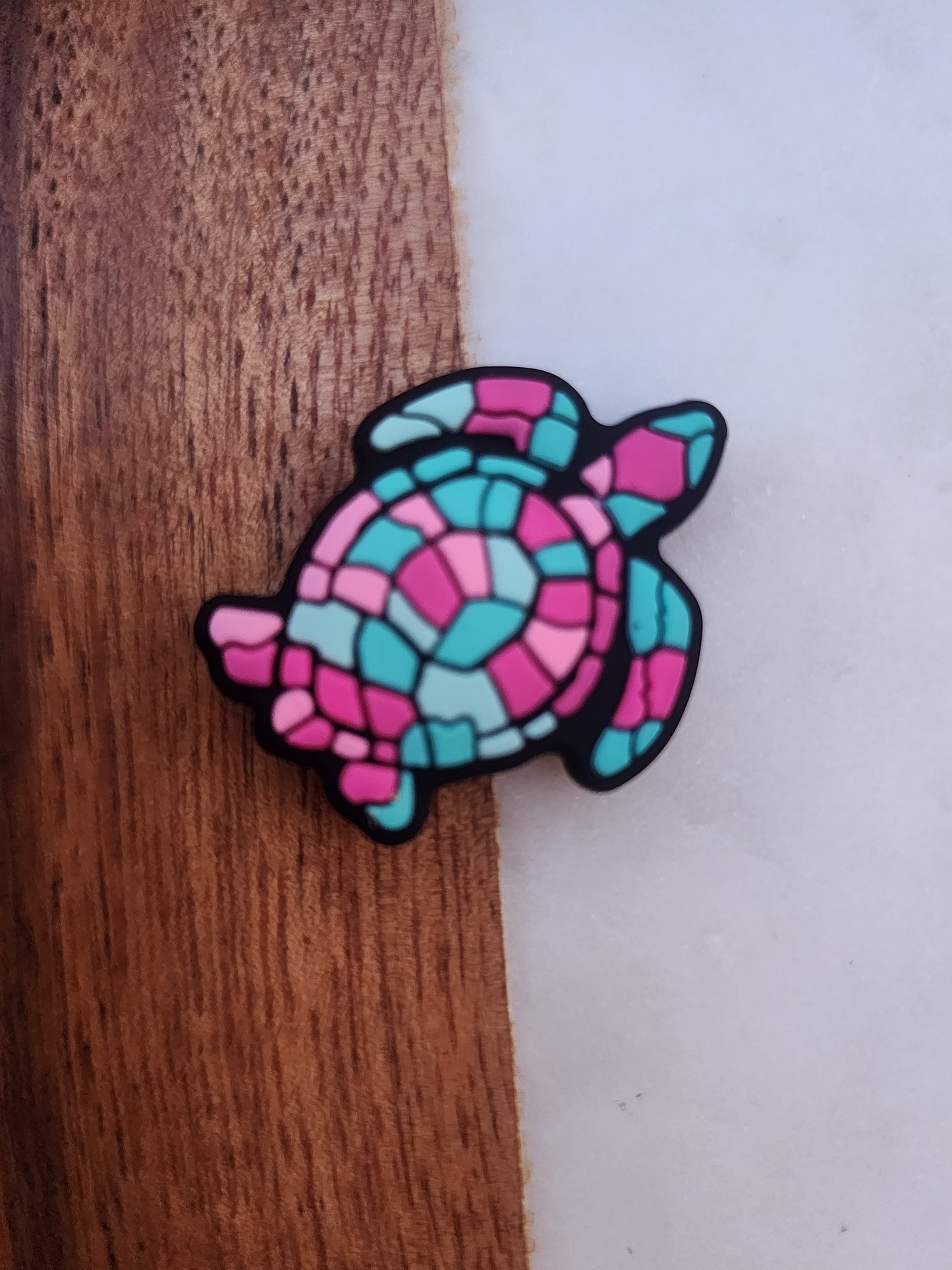 Sea turtle pinks cyan CUSTOM EXCLUSIVE silicone bead turtles