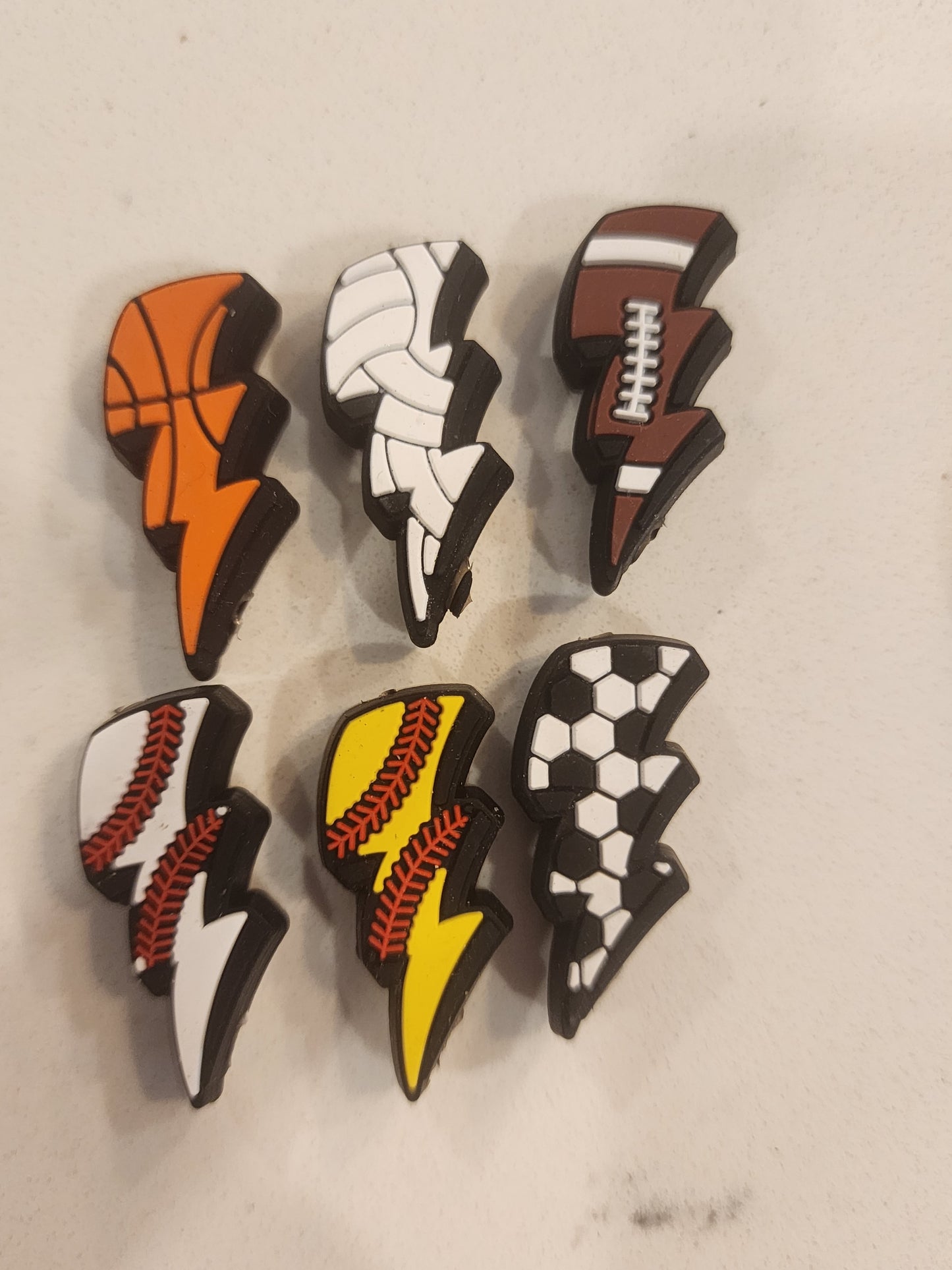 Sports lightning bolts soccer baseball softball