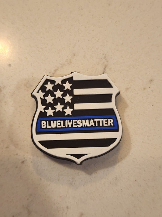 Blue lives matter police custom silicone focal beads-D8