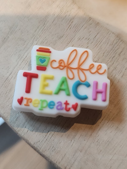 Coffee teach repeat rainbow colors custom focal