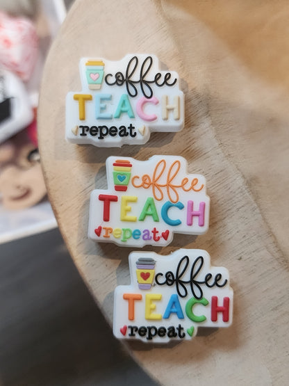 Coffee teach repeat rainbow colors custom focal