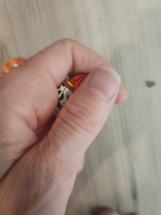 Fire dog patrol dog focal bead