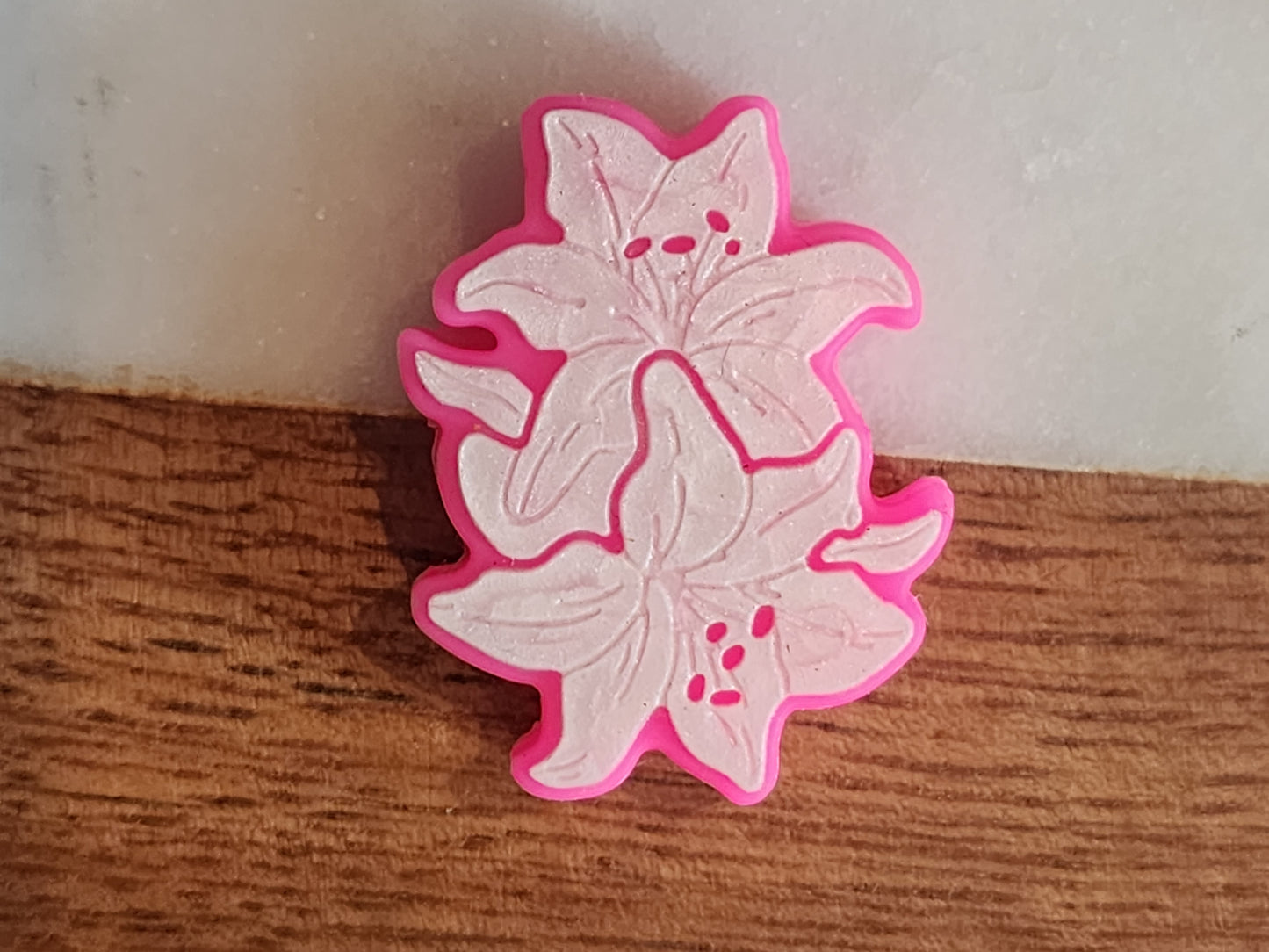 Custom hot pink and pearl lily flower