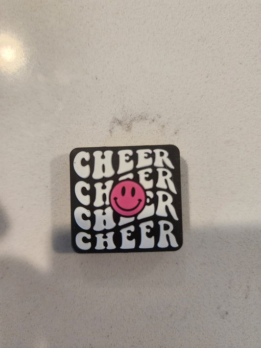 Cheer focal custom pink face silicone focal beads