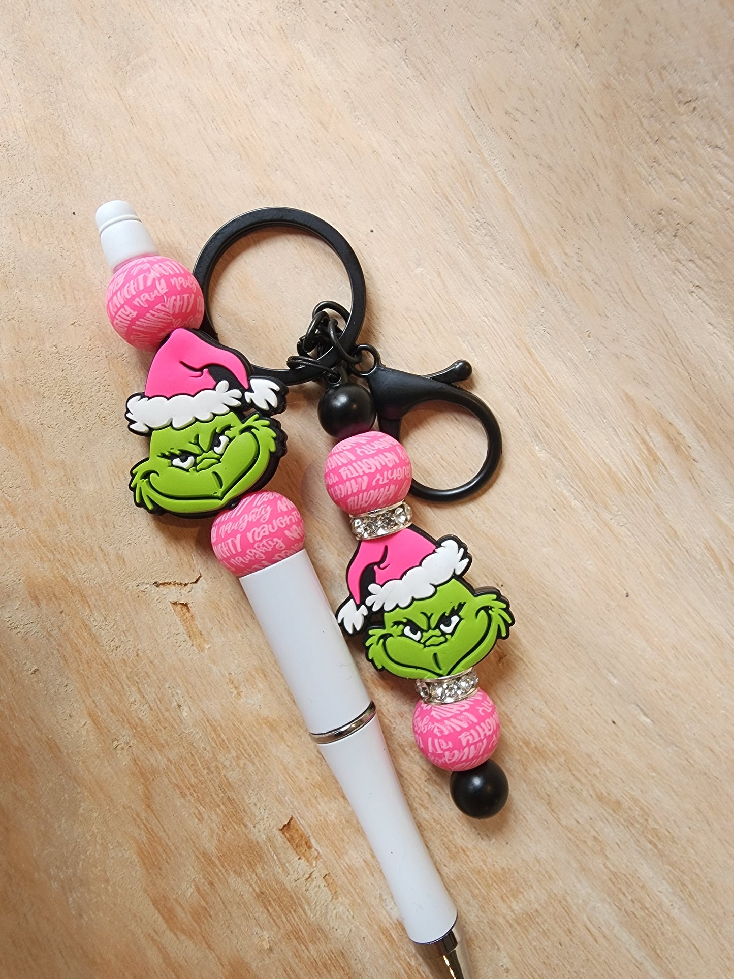 Mean green Christmas pen and Keychain set