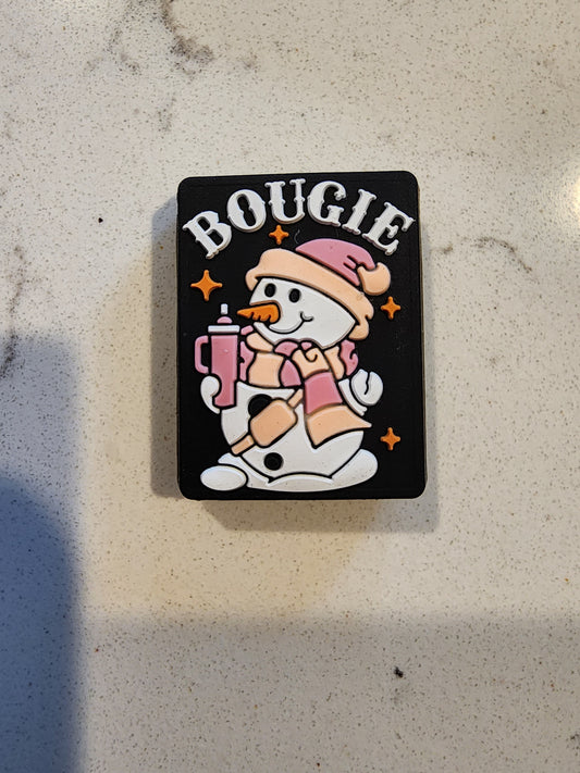 Bougie snowman silicone focal beads