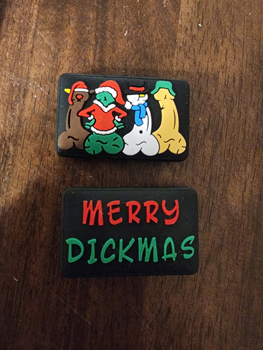 Merry dickmas silicone focal beads Christmas custom exclusive bead