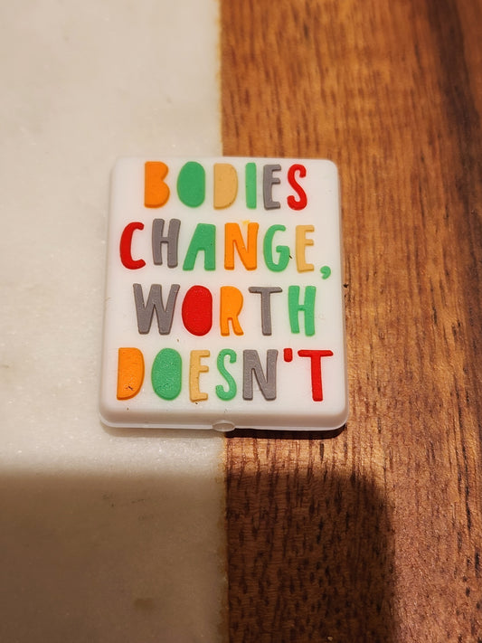 Bodies change worth doesn't feminist feminism bead silicone focal bead custom