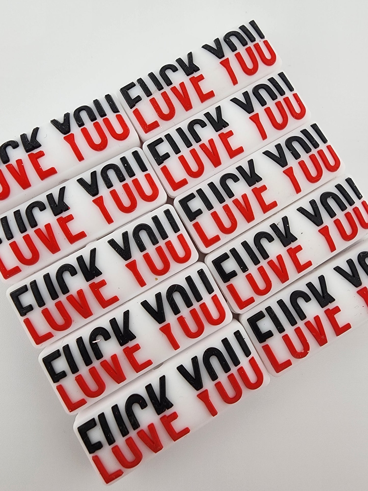 Fuck you love you custom exclusive silicone bead focal naughty sayings sassy